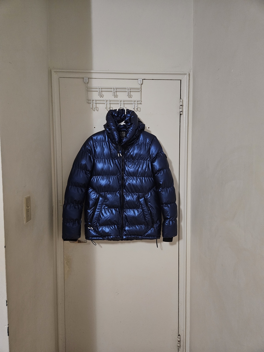 Winter Jacket Metallic Blue Point Zero Waterproof with Hood Size XS